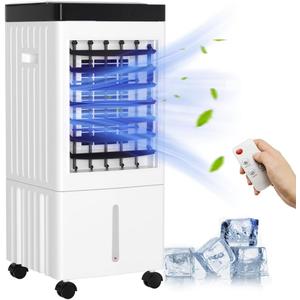 Portable Air Conditioner, 3-in-1 Evaporative Air Cooler w/Cool, Fan & Humidifier for Home Office, Bedroom, 3-Speed Settings,60 Oscillation,1/2/4 H Timer,Remote Control,2000m/h Powerful Wind, 618*265*260mm