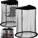 2 Pcs 63" H Canopy Chair Mosquito Net, Mosquito Mesh Chair Net with Waterproof Roof and Zipper Opening, Mosquito Net Chairs Cover for Outdoor Hiking Fishing Camping, Excluded Chair or Support