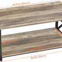 GreenForest Coffee Table for Living Room with Round Corners Farmhouse Style Center Table with Storage Shelf 39 Inch Space Saving Easy Assembly Gray Wash | for Living Room, Farmhouse Style, Space Saving, Easy Assembly, 39.4 Inches X 21.7 Inches X 18.7 Inches