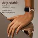 TAURI Metal Band for Apple Watch Bands 44/45/46/49mm, Adjustable Bling Diamonds Strap Fashion Cute Chain Thin Bracelet for iWatch Series 11/10/9/8/7/6/5/4, SE3/2, Ultra 3/2/1, Women- Rose Gold