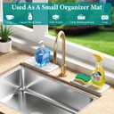 Water Absorbing Stone Tray, Quick Drying Diatomite Bathroom Tray Countertop, Stone Drying Mat for Kitchen Counter, Soap Dish Dispenser Vanity Organizer, White-A-8.3" x 4"