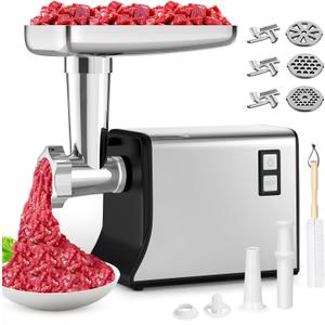 3500W Electric Meat Grinder Machine Black Silver Gray (Dark Black)