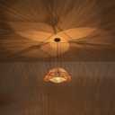 LumStory 19.7 Rattan Pendant Light Fixture Boho Farmhouse Woven Rattan Chandelier for Dining Room, 3-Light Large Bohemian Rustic Wicker Ceiling Hanging Lamp Over Table for Kitchen Island, Living Room