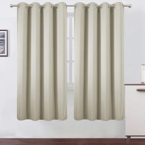LEMOMO Light Beige Thermal Blackout Curtains/52 x 72 Inch/Set of 2 Panels Room Darkening Curtains