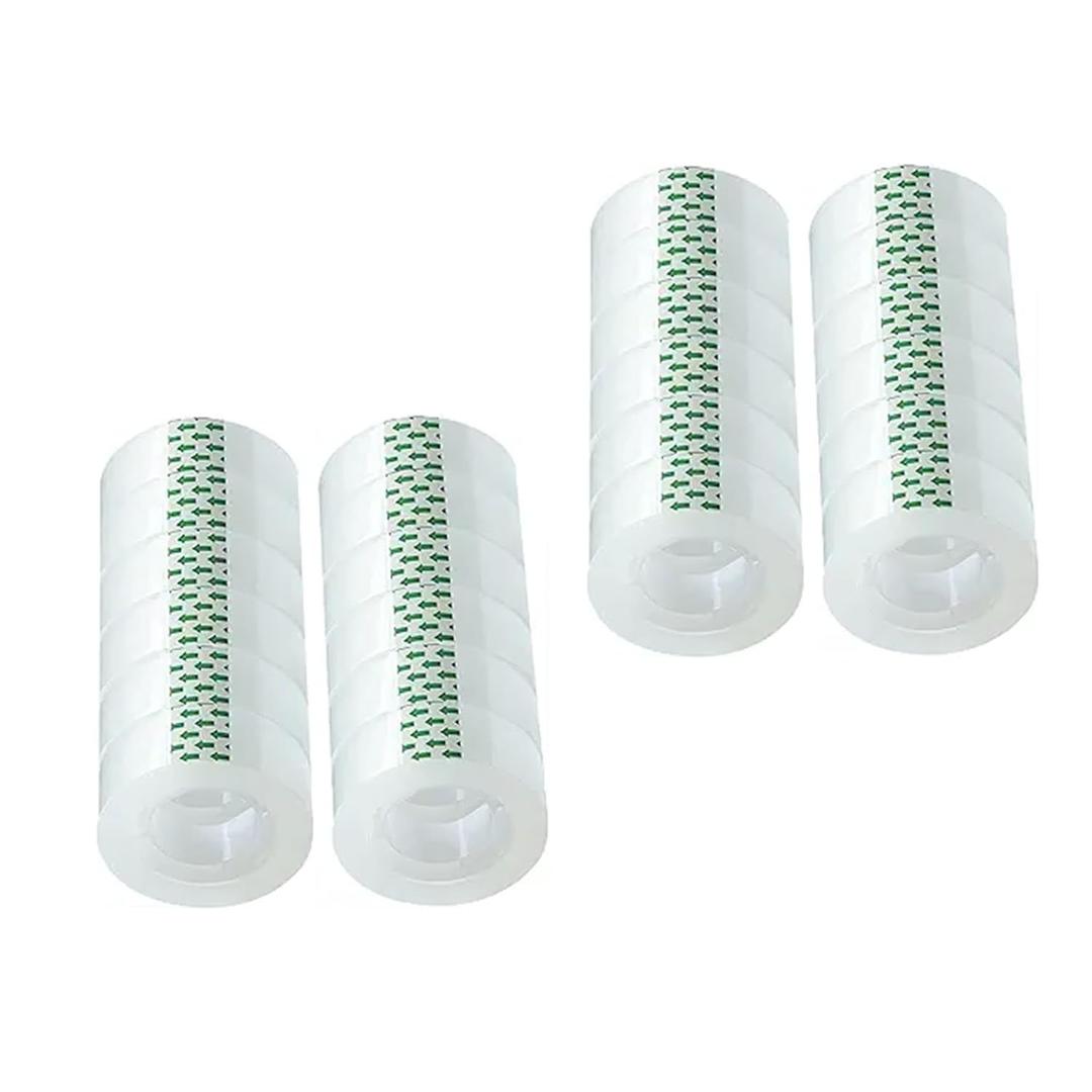 24 Rolls Transparent Tape Refills Rolls 3/4-Inch x 1000 inch, 1 inch Core, Clear Gift Wrapping Tape Refill Roll for Office, Home, School