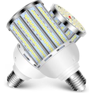 Intpro LED Corn Light Bulb LED Light Bulb 550W Equivalent 7500 Lumen 6500K 60W Large Area Cool Daylight White E26/E27 Base for Outdoor Indoor Garage Warehouse Factory Workshop Street Backyard 2Pack