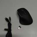 Ergonomic Rechargeable Mouse with Jiggler, Bluetooth+2.4G Wireless+Wired(3 in 1) Connection, Max 4800DPI, Rapid Fire Key, 5ft Charging Cable, Carpal Tunnel Silent Mice with LED for Office,Gaming (Black)