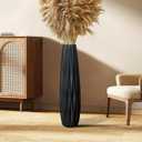 Black Matte Floor Ceramic Vase,24 Inch Large Vase for Home Decor Modern Minimalist Style Flower Vase for Pampas Grass Livingroom Office Centerpieces Decorative Tall,Can Water-Holding