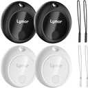 AirTag, Item Finders Bluetooth Tracker Locator for Keys Luggage Bags Wallet, Works with Apple Find My -iOS Only - 4 Pack Black White