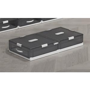 Foldable Under Bed Storage, Upgraded Stackable Storage Bins with Wheels, Storage Containers for Clothes, Shoes and Blankets(Blue,39.4 * 19.7 * 7.1in)