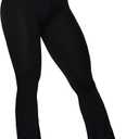 Sunzel Flare Leggings, Crossover Yoga Pants with Tummy Control, High-Waisted and Wide Leg (X-Large, Black)