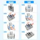 Knee Scooter Basket Accessory, Removable Wire Basket, Fits Most Knee Scooter Models, Easy Installation, Foldable Design, Black Metal Handlebar Mount