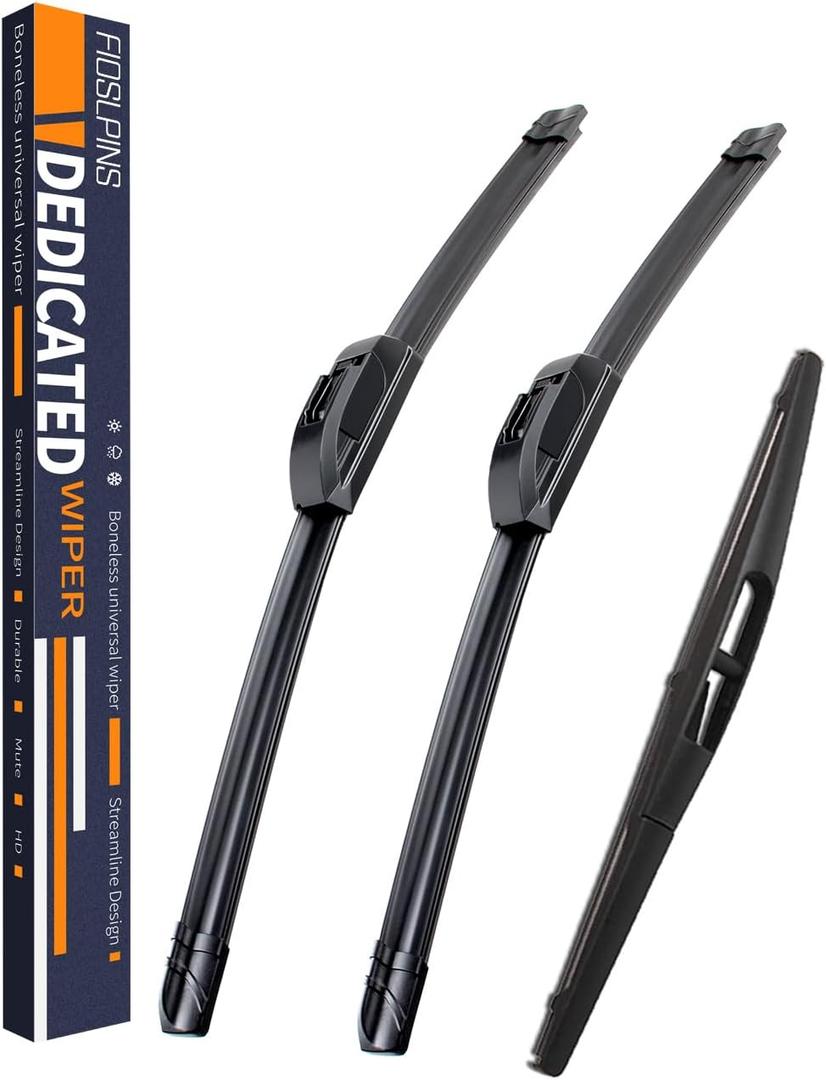 Replacement for Honda Fit 2009-2020 Silent Wipers - FIOSLPINS Front and Rear Windshield Wipers 28"/14"+14" Full Blade Set (3 Pack)