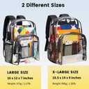 Vorspack Clear Backpack Heavy Duty PVC Transparent Backpack with Reinforced Strap Stitches & Large Capacity for College Workplace Security - Black