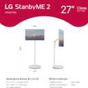 LG 27-Inch StanbyME 2 with Folio Cover, Portable Touch Screen, Dolby Vision, HDR10, Filmmaker Mode, Built-in Battery, Full Swivel Rotation (27LX6TYGA, 2025)