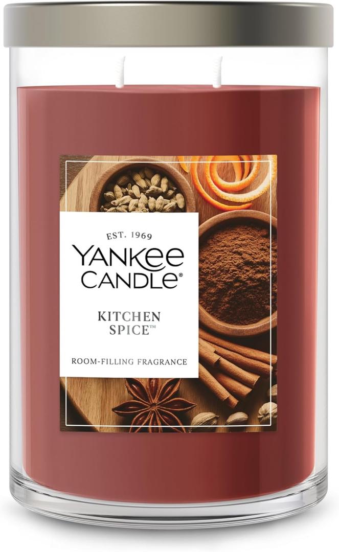 Yankee Candle Large Tumbler Scented Candle with up to 80 Hour Burn Time, Premium Plant Wax Blend for Consistent Burn, 20 oz Tumbler Candle with Room Filling Fragrance, Kitchen Spice