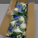 2 Sets Artificial Cemetery Flowers,Memorial Flowers,Beautiful Arrangements for Headstones,Black Plastic vase with Drainage Hole Long Spikes Outdoor Memorials(Dark Blue)