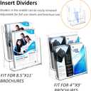 FUCDTEFC Acrylic Brochure Holder 8.5x11 & 4 x9 Inches, Clear 2 Tier Literature Magazine Stand Brochure Display Stand w Removable Divider Universal, Pamphlet Flyer Holder for Wall Mount or Countertop