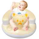 Inflatable Baby Seat, Baby Seats for Sitting Up 3-12 Months, Built-in Air Pump, Full Support Backrest Sofa Baby Chair for Learning to Sit and Feeding (Surprised Kitty)