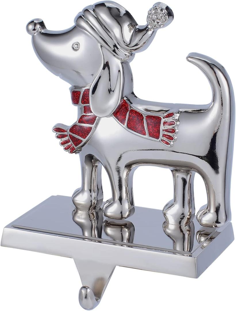 Dog Stocking Holder for Mantel -Dog Christmas Stocking Holder for Fireplace Christmas Stocking Hangers for Mantel Stocking Hooks for Fireplace Stocking Holders for Christmas (Dog Stocking Holder)