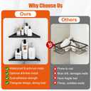 Fikoksol Shower Caddy, 2 Pack Bathroom Corner Shelf, Triangle Shelf Storage for Bathroom Shower, Black Metal Shower Shelf & Rustproof Wall Mounted Adheisve Shower Organizer Accessories and Essentials