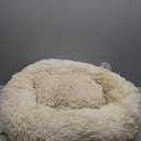 Bedsure Calming Dog Bed for Small Medium Dogs - Donut Washable Medium Pet Bed, 27 inches Anti-Slip Round Fluffy Plush Faux Fur Cat Bed, Ivory Beige