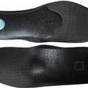 Black Leather Insoles for Men Orthotic Insoles for Flat Feet Plantar Fasciitis Thin Shoe Soles for Arch Support Shoe Inserts Cushion Pad for Metatarsal Pain Relief, Mens 10.5-11 M US