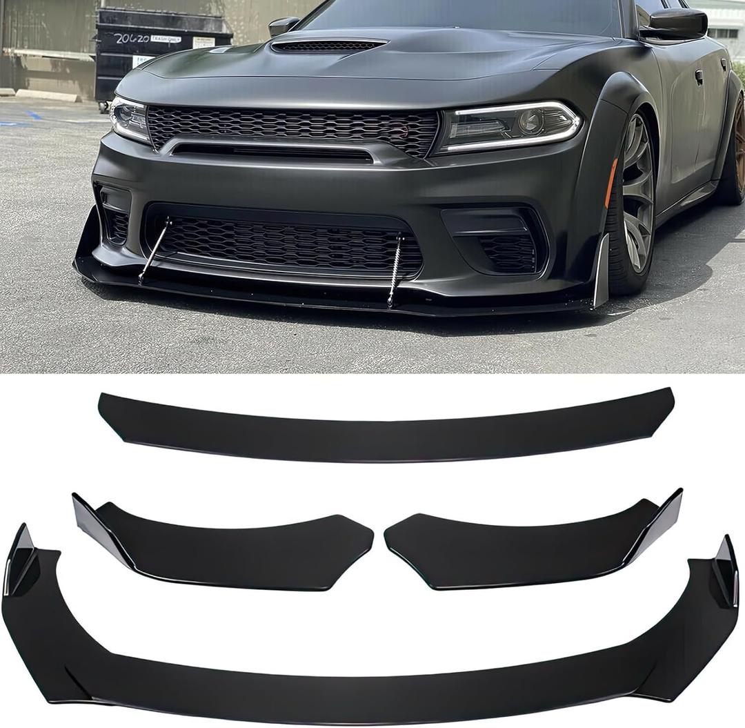 Front Bumper Lip Spoiler, Car Universal Adjustable Spoiler Splitter Diffuser Protector, Compatible with Honda Accord Civic Toyota Camry, Volkswagen MK5 MK6 MK7, Kia Optima, Mitsubishi Lancer