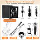 4 Pcs Ice Buckets for Parties Large 5.5L Clear Acrylic Beverage Tubs Portable Cooler Barrel with Scoops Tongs Wine Opener Vacuum Wine Stoppers Mimosa Bar Supplies for Champagne Beer Beverage