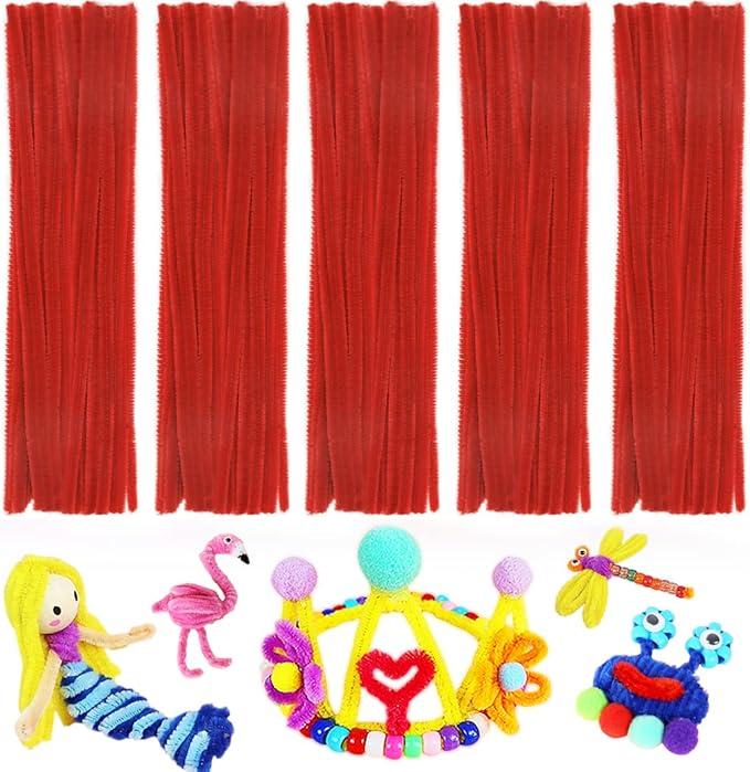 Bundooraking Craft Pipe Cleaners,Chenille Stems for Art and Craft Projects, Flower DIY Decorations, Art Supplies (200pcs Macaron,Green) (Small)