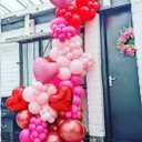 Valentines Day Gradient Heart Balloon Garland Arch Kit, 156pcs Red Pink Balloons with Large Size Gradient Heart Foil Balloons for Valentines Day Decoration Wedding Engagement Party Supplies