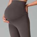 Colorfulkoala Womens Dreamlux Maternity Leggings Over The Belly 25" / 28" Inseam Soft Workout Activewear Yoga Pregnancy Pants (Brown, S)