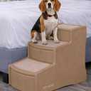 Pet Gear Easy Step III Pet Stairs, 3 Step for Cats/Dogs, Removable Washable Carpet Treads, for Pets Up to 150lbs, No Tools Required,  Sand Dune