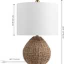 JONATHAN Y Kona 20.5" Rattan and Metal Table Lamp, Brown/Brass Gold