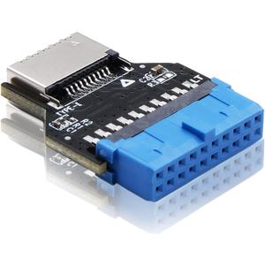 EZDIY-FAB USB 3.0 (USB3.1 Gen 2) Internal Header (19-Pin) to USB 3.1/3.2 Type-C (20-Pin) A-Key Front Panel 180 Degrees Adapter, Extend USB Type E Ports to PCs Front Panel USB Ports