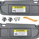 Pair of Left and Right Sun Visors with Clips and Screws for Honda Civic 2006 2007 2008 2009 2010 2011 Interior Sun Visor Replacement (Dark Gray)