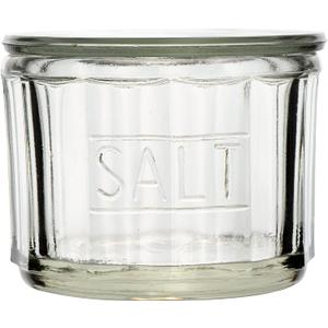 Creative Co-Op Round Pressed Glass Salt Cellar