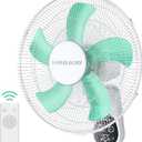 VAGKRI Wall Mount Fan, 16 Inch Wall Fans with 5 Blades, 5 Speeds, 8 Hour Timer, 90° Oscillating Quiet Fans with Remote for Home Office Bedroom Living Room Garage (White)