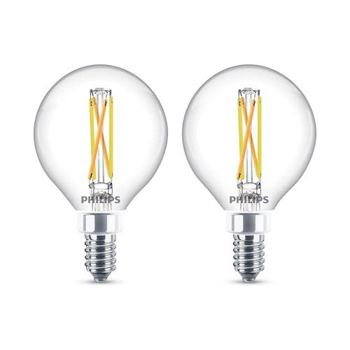 PHILIPS LED 60W G16.5 1-Pack Ultra Definition Soft White (2700K) 500 Lumen (5W = 60W) Dimmable Clear Flicker-Free Light Bulbs