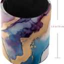 Leather Pen Holder for Desk, Marbled Texture Pencil Organizer Makeup Brush Cup Holders Pen Storage for Office Home