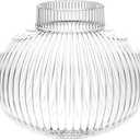 Round Glass Vase, Flower Vases for Bouquet, Ribbed Glass Vases for Flowers, Small Clear Vase for Living Room, Office, Coffee Table, Shelf, Wedding, 6 Inches