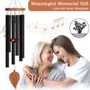 Memorial Wind Chimes w/Leaf Pendant, Sympathy Gifts for Loss of Loved One, Bereavement Gift Condolence Funeral Gifts for Loss of Mother Father