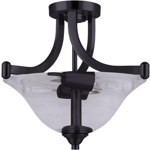 Canarm 2 Light Semi Flush Mount Ceiling Fixture Oil Rubbed Bronze Finish with Clear Glass Shades Classic Ceiling Light for Entryway or Bedroom