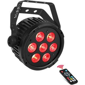 LED Stage Par Light - 70W 7LED RGBWA Stage Light - Sound Activated Auto Play Remote & DMX Control - Uplighting for Events Birthday Wedding Church Music Concert Halloween Christmas