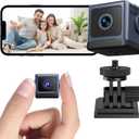 Home Camera HD Mini Indoor Camera Suitable for Home Office Security Elderly Baby and Pets (Video Only) Black