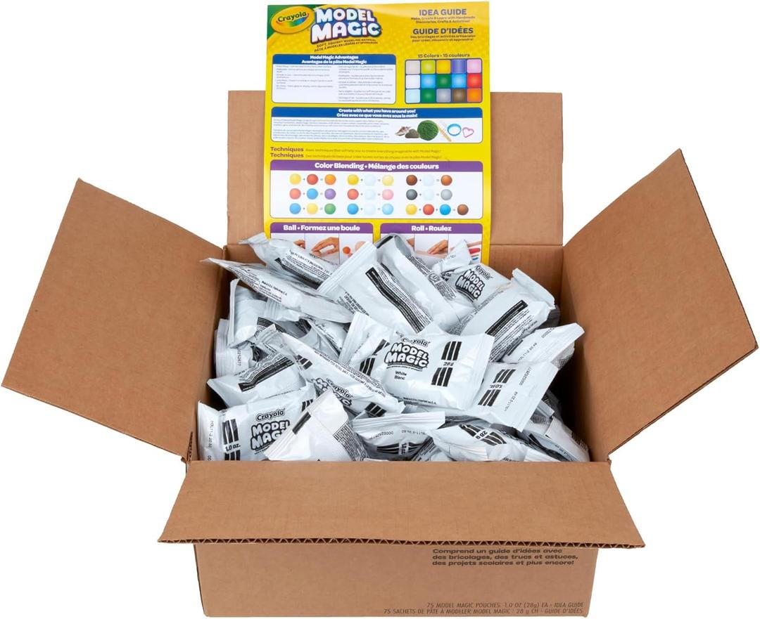 Crayola Model Magic - White (75ct), 1oz Modeling Clay Alternative, Essential Easter Basket Stuffers, Molding Air Dry Clay for Kids, Spring & Easter Craft Supplies
