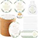 100Pcs Wedding Favors for Guest Cork Coaster Gifts Bulk Eucalyptus Leaves Coasters with Organza Bags Newlyweds Thank You for Celebrating with Us Party Decor for Wedding Bridal Shower Party Supplies (Sage Green)