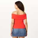 The Drop Women's Jan Off The Shoulder Knit Top (Red, XL)