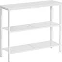 HOOBRO 29.5" Narrow Console Table, 3 Tier Entryway Table with Shelves, Thin Sofa Table, Behind Couch Table, Display Side Table, for Hallway, Entrance, Living Room, White WW73XG01