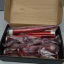 Lezonic Flameless Windows Candles Battery Operated with Timer Remote, 6Pcs Burgundy Red Acrylic Flameless Candlesticks with Holders, LED Taper Candles Flickering for Christmas, 0.8 x 8 inches